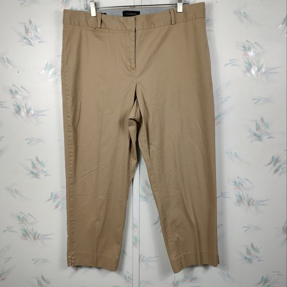 Talbots Curvy Tan Capri Pants 16 - Picture 1 of 10